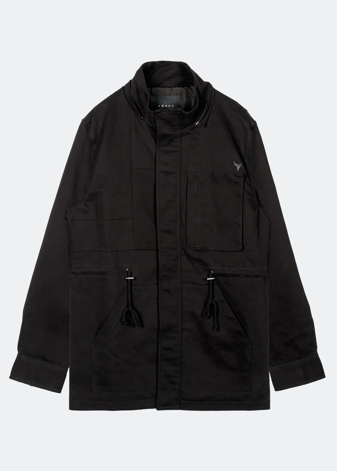 Konus Men's M-65 Jacket With Oversized Hood in Black