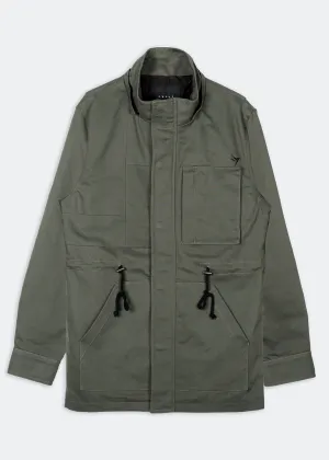 Konus Men's M-65 Jacket With Oversized Hood in Olive