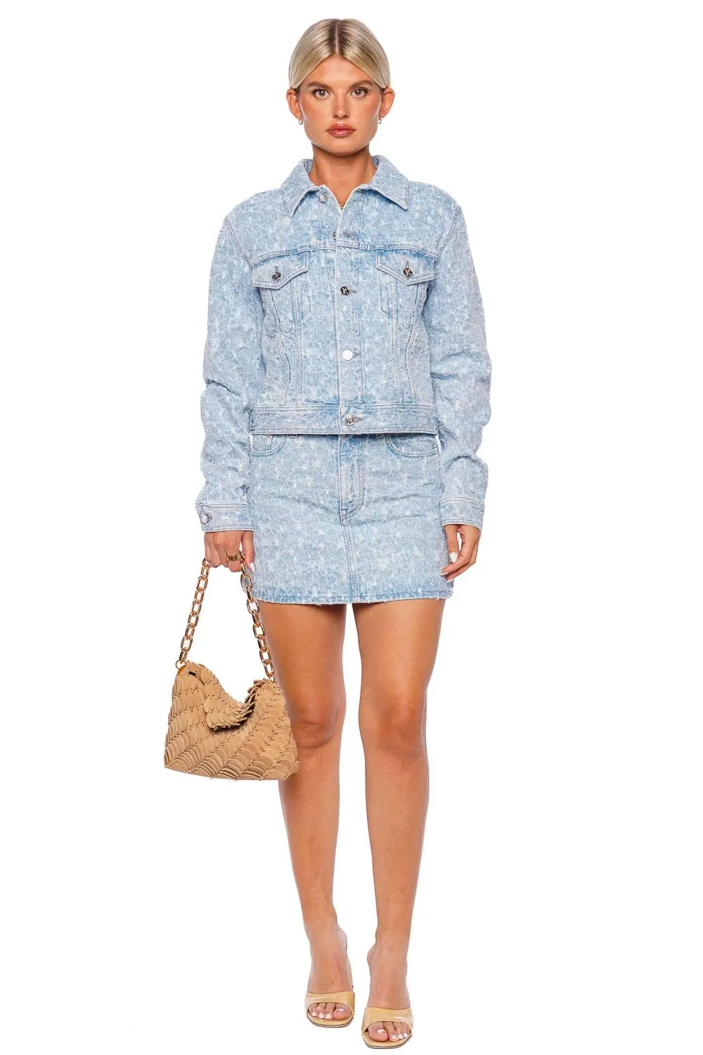 Light Wash Textured Denim Jacket