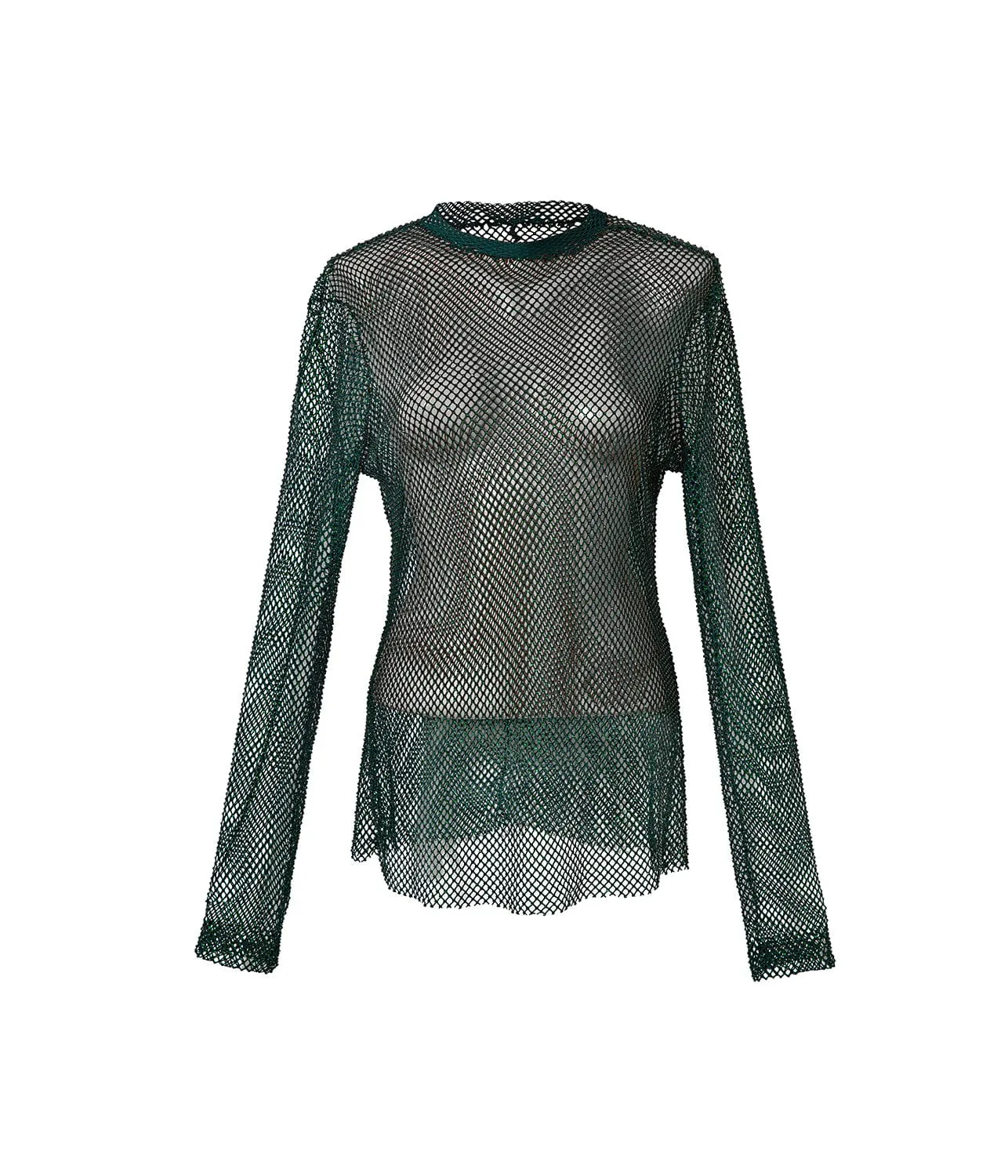 LIZZE FISHNET TOP- GREEN