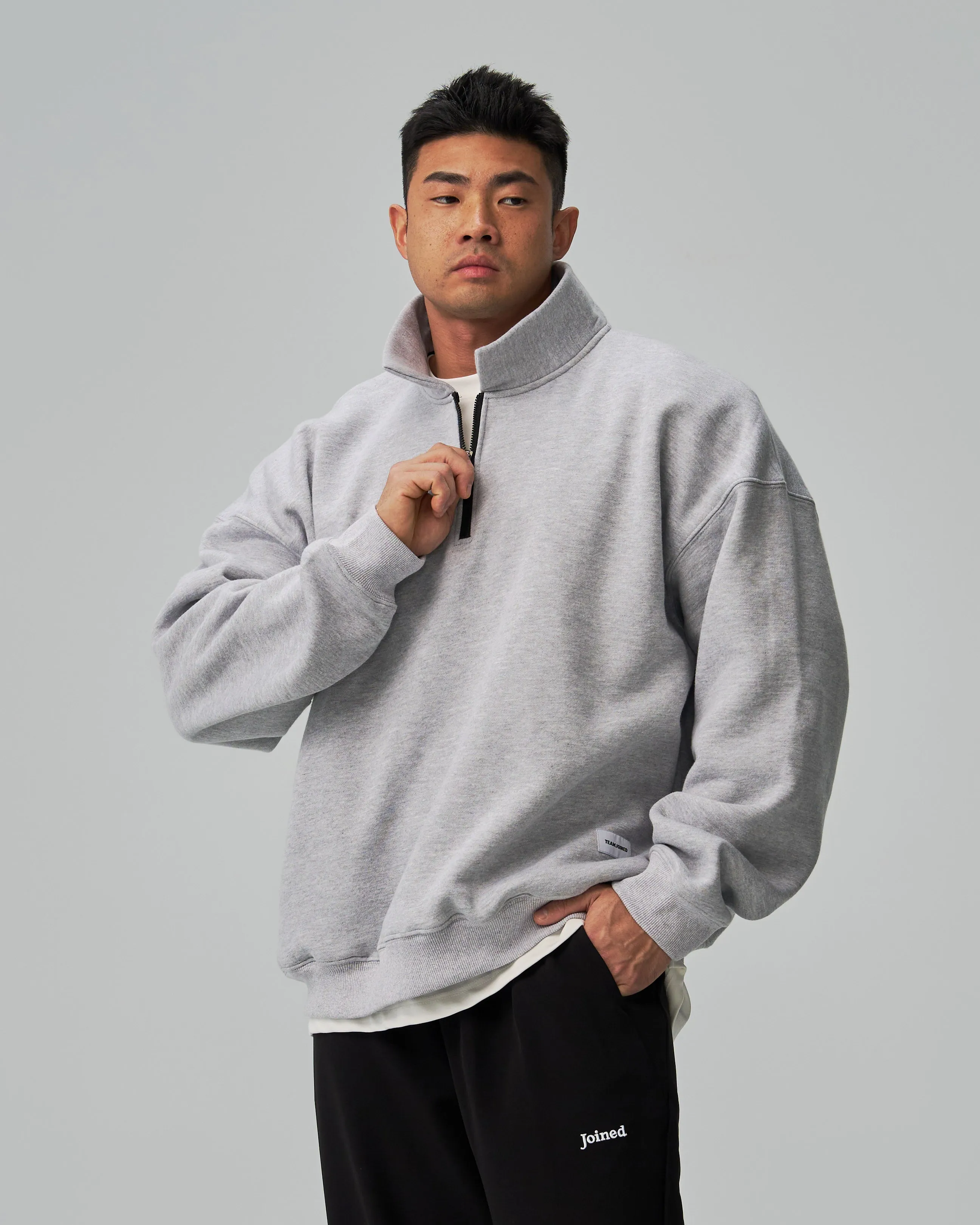 LOGO Half-Zip Oversized Sweatshirt