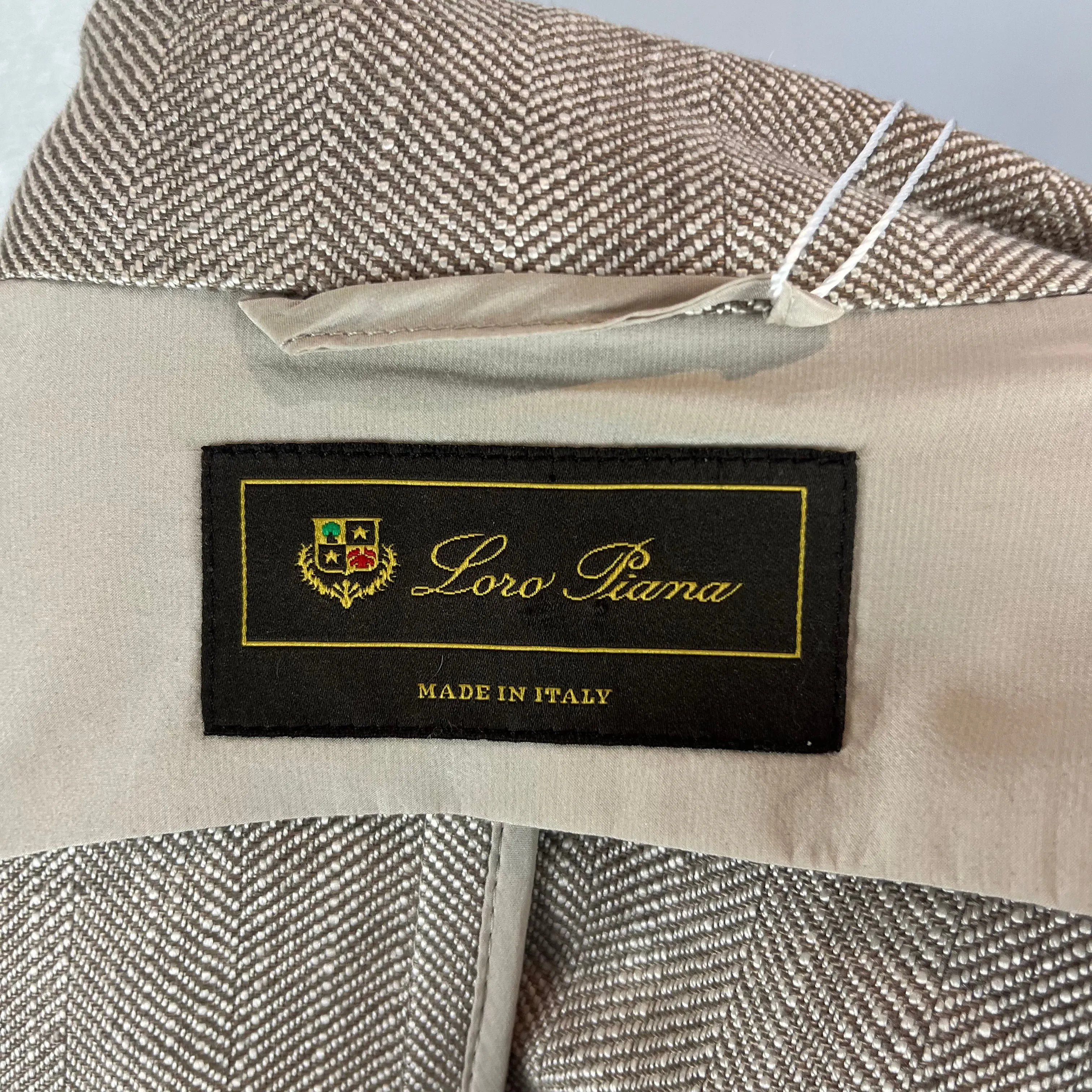 Loro Piana Moss Herringbone Linen Jacket S