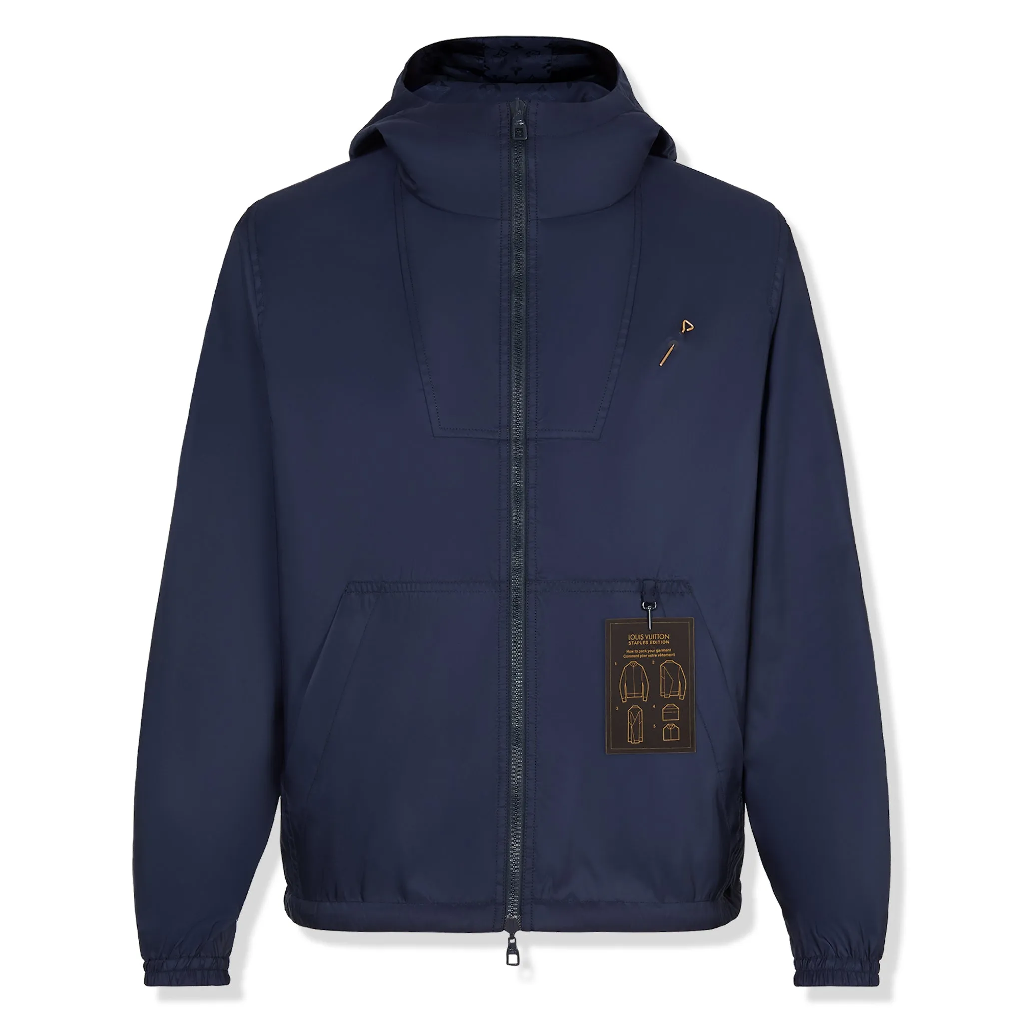 Louis Vuitton LV Monogram Reversible Navy Blue Windbreaker Jacket – Stylish & Versatile Outerwear