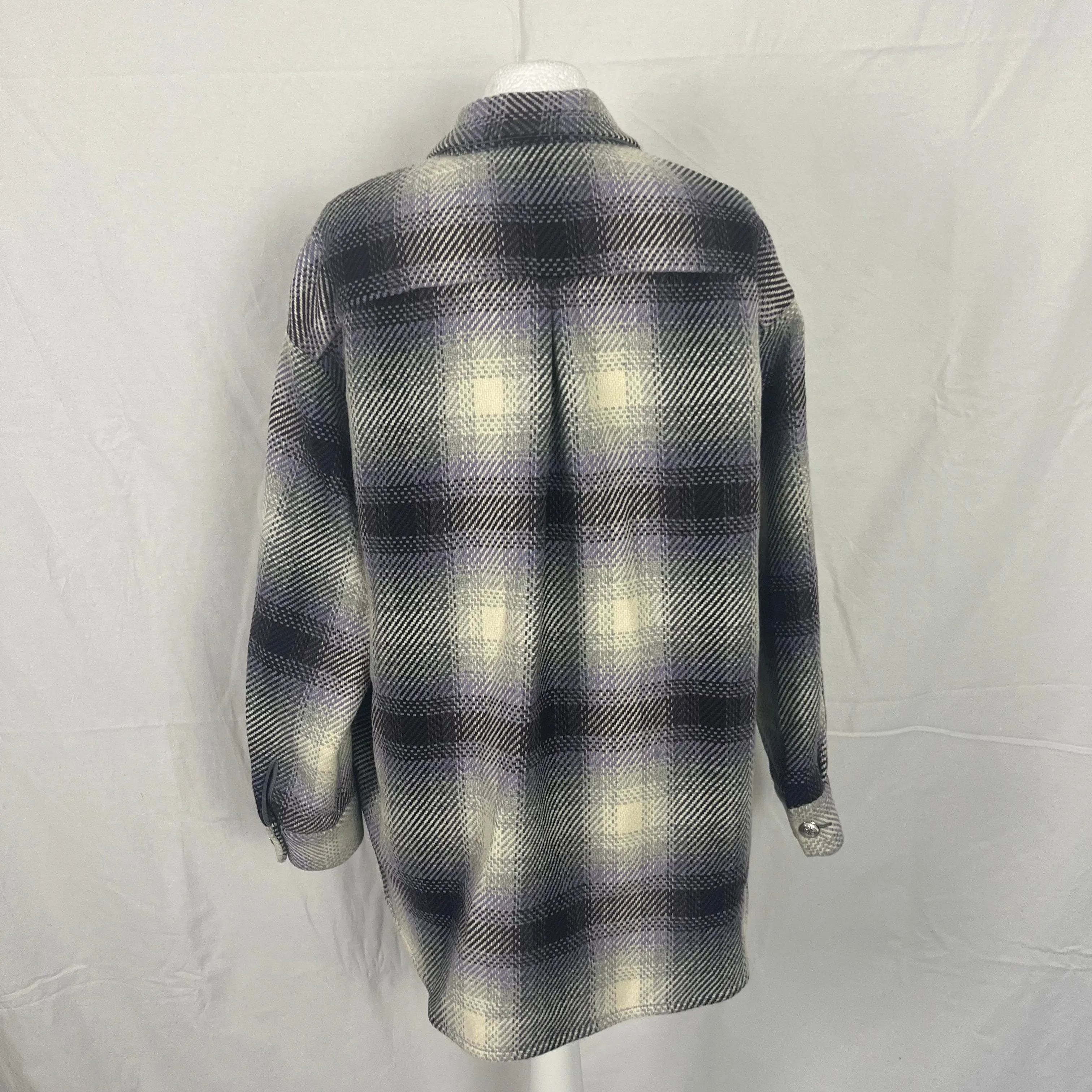 Maje New 350 Parma Check Wool Overshirt Jacket S/M/L