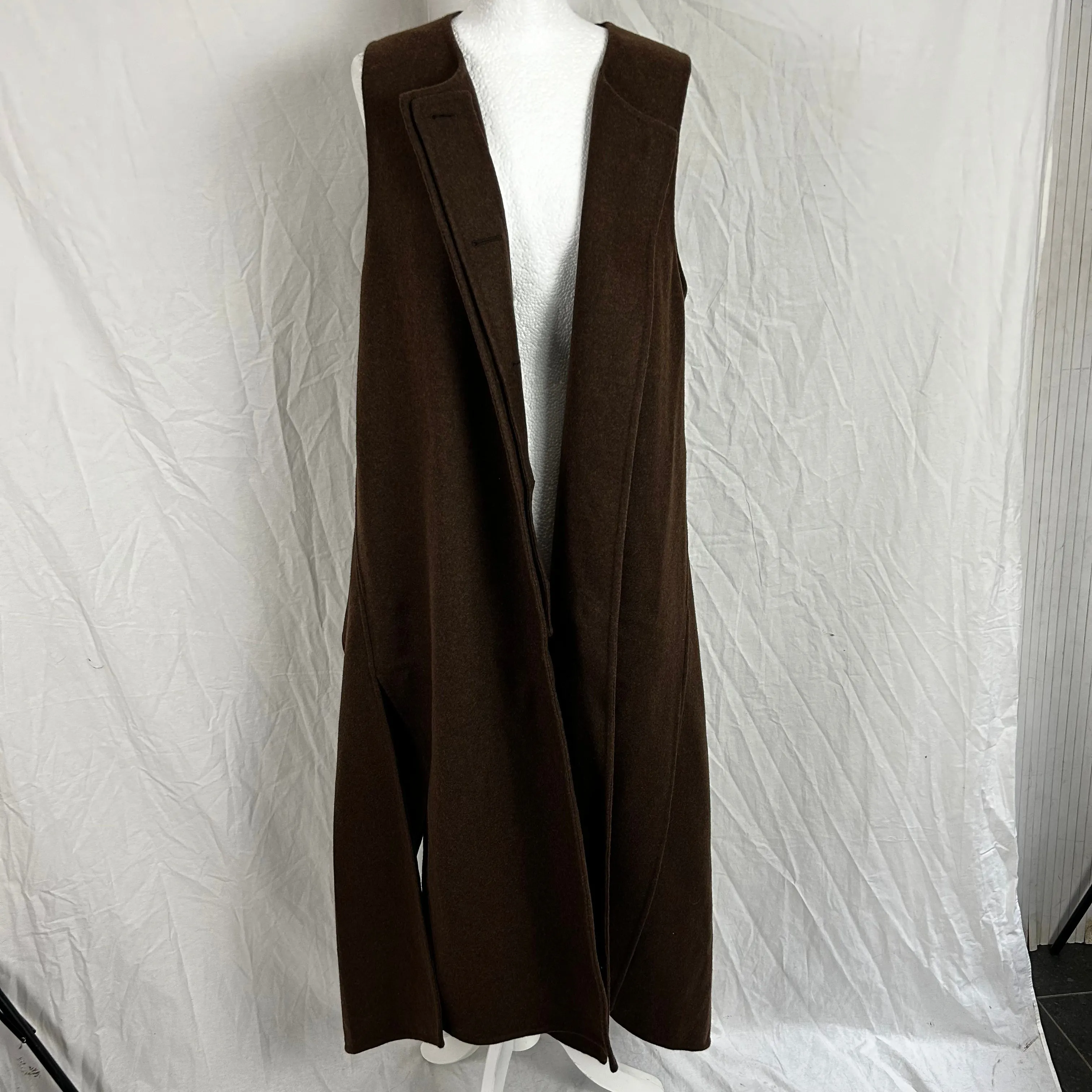 Marni Chocolate Wool Longline Gilet S