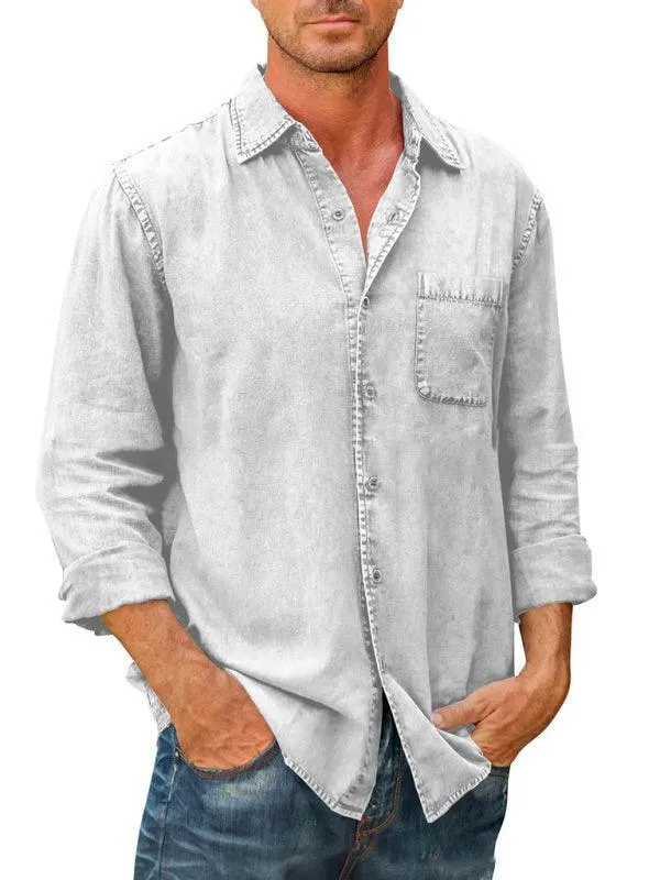 Men Long Sleeve Denim Shirt