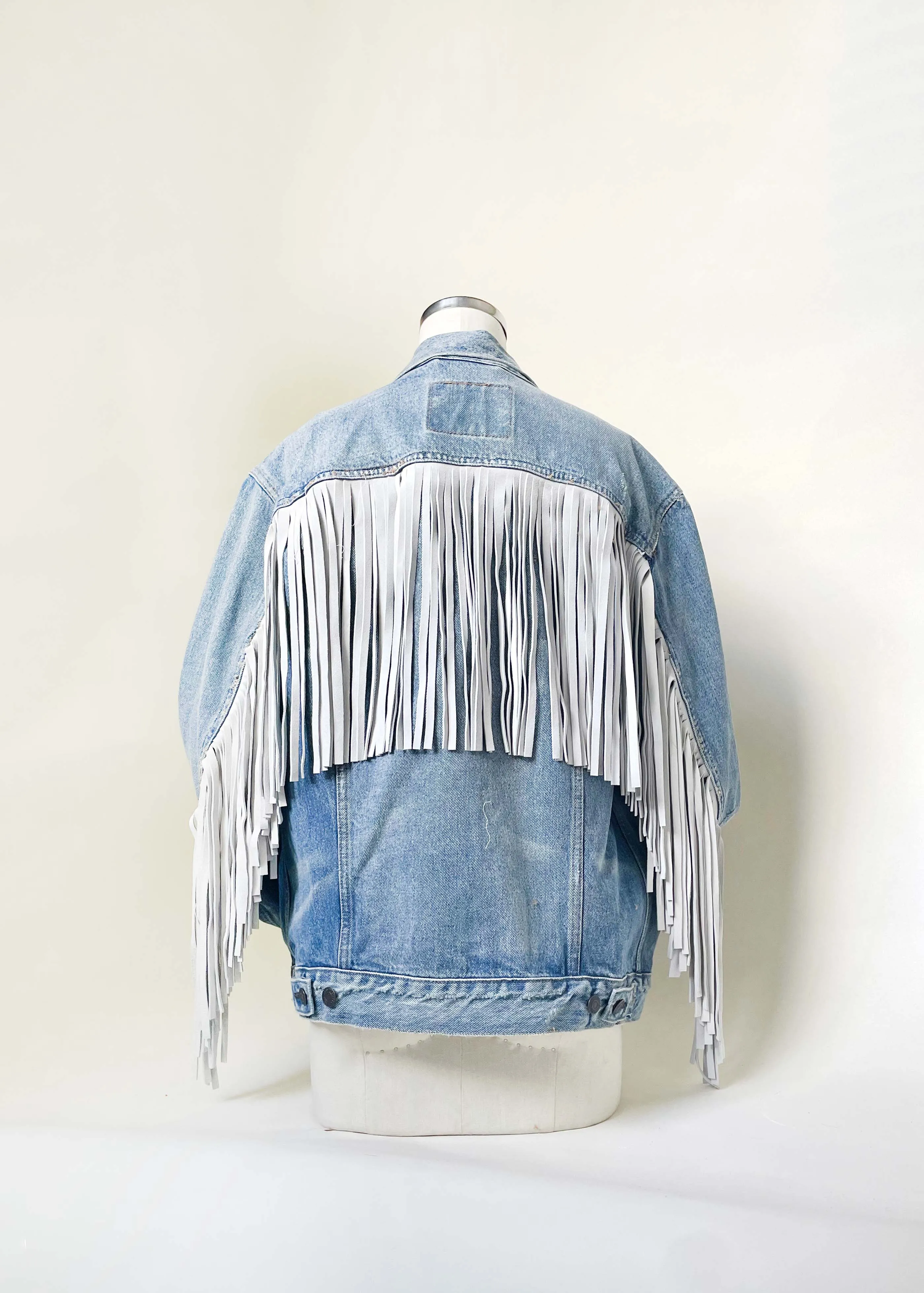 Mens Fringe Denim Jacket