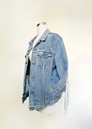 Mens Fringe Denim Jacket