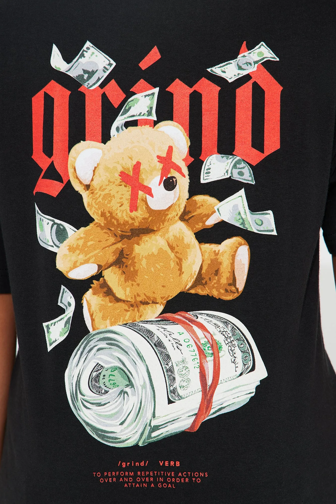 Mini Grind Teddy Bear T-Shirt - Black