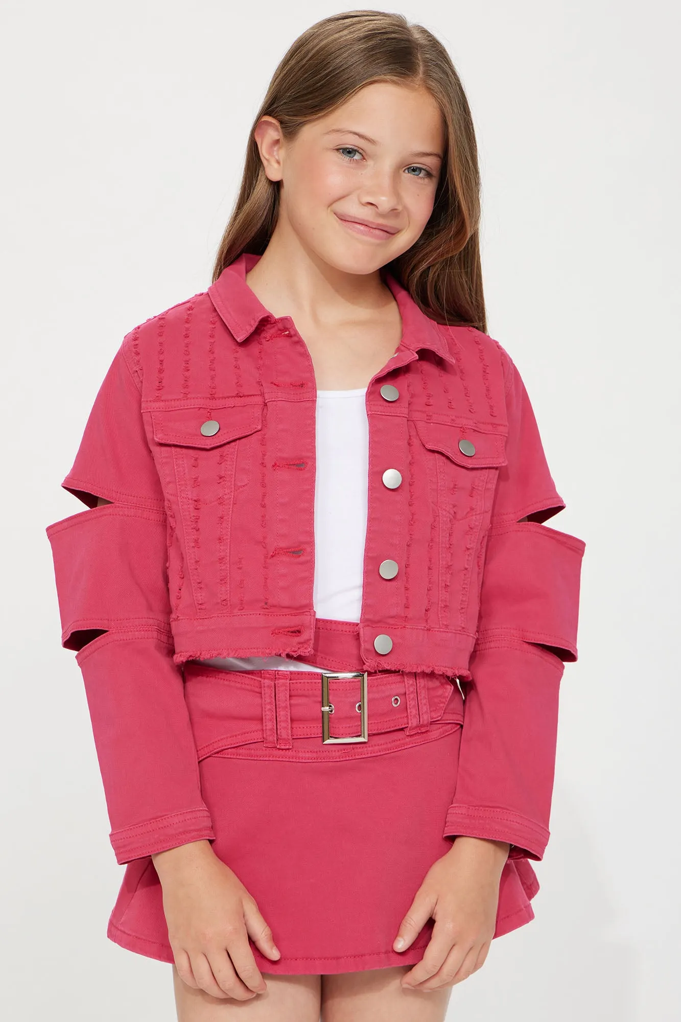 Mini Megan Feel Good Denim Jacket - Pink