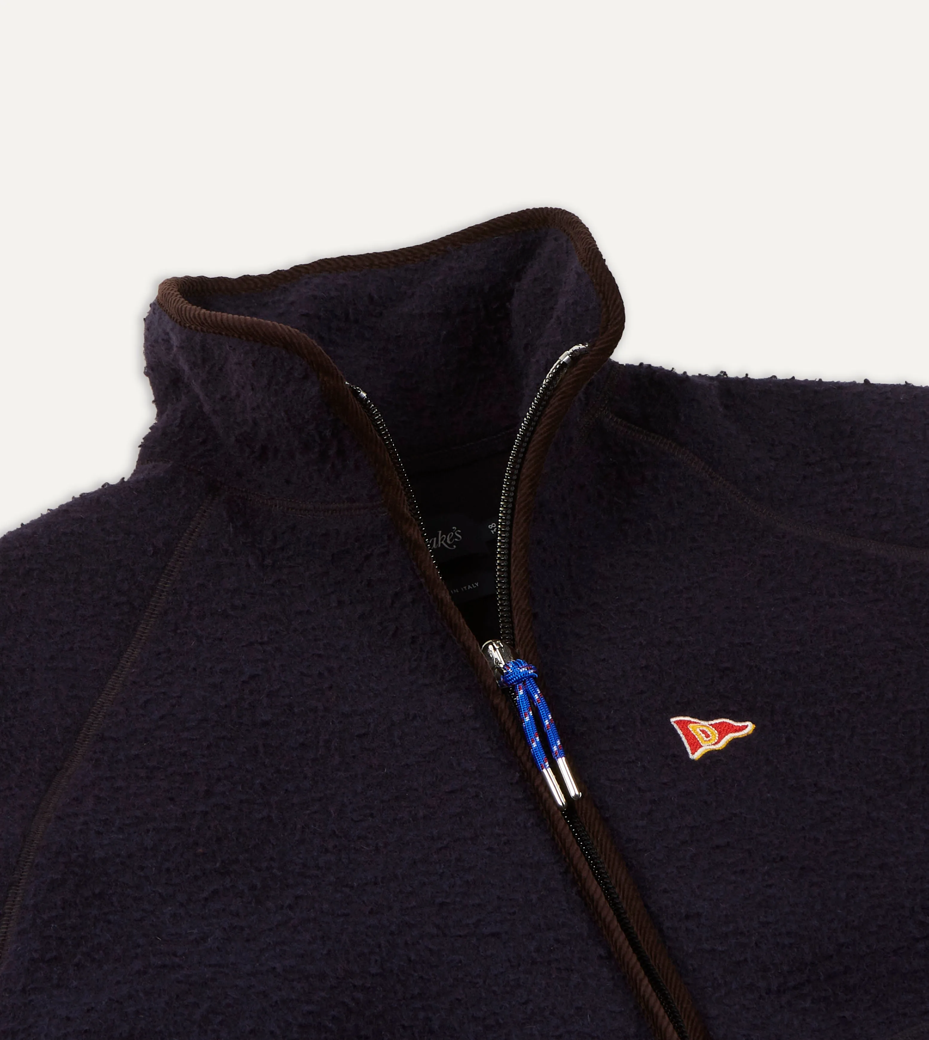 Mens Navy Casentino Wool Half-Zip Pullover Fleece Sweater - Cozy & Stylish Winter Wear