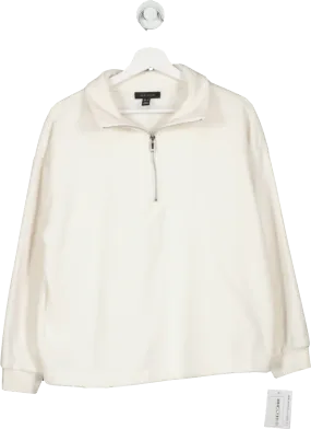 New Look Off White Teddy Half Zip Neck Fleece UK M