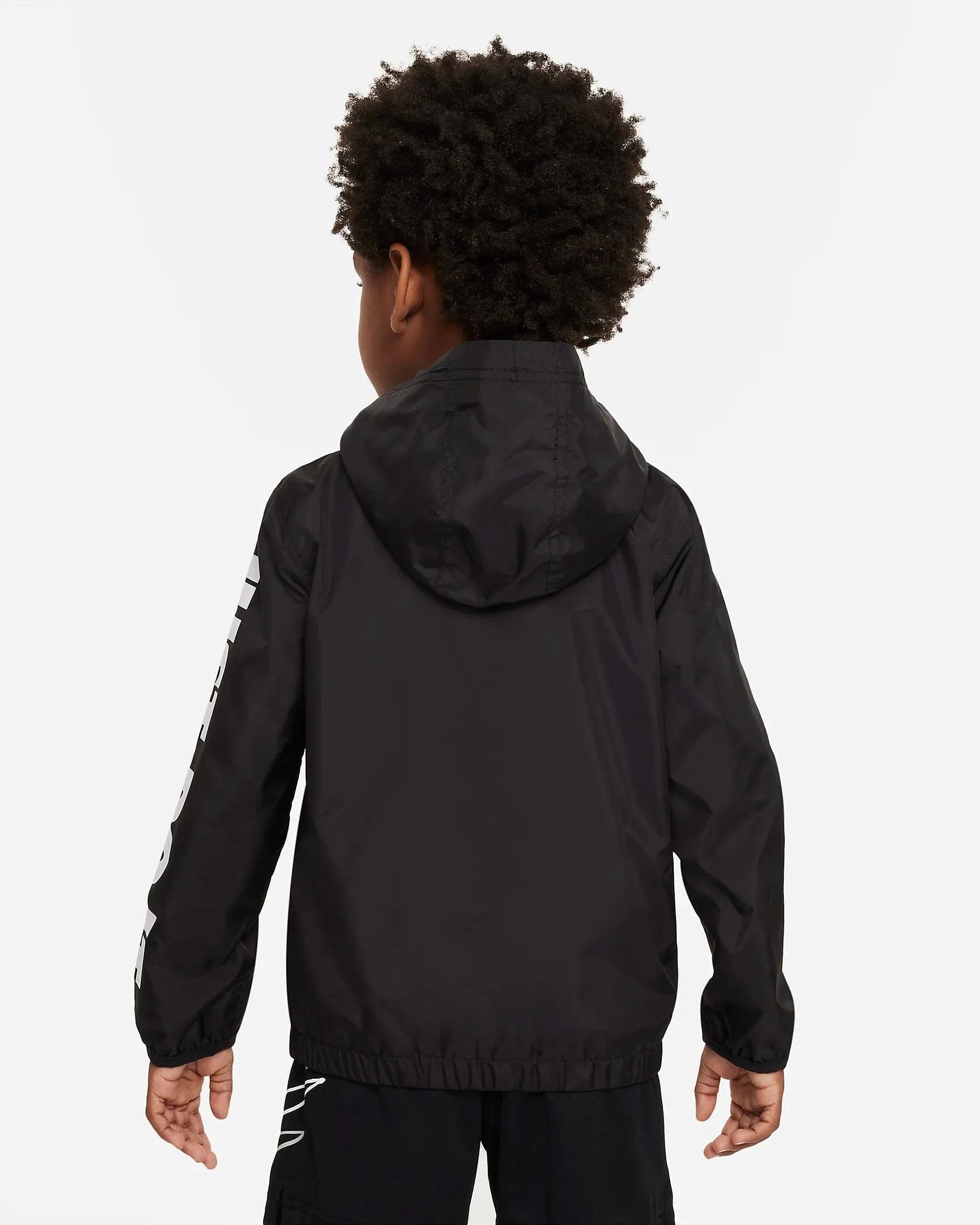 NIKE JUNIOR JUST DO IT BLACK WINDBREAKER JACKET