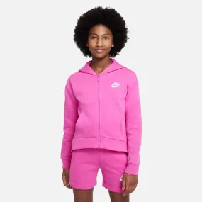 NIKE JUNIOR SPORTSWEAR CLUB FLEECE PINK FULL-ZIP PINK JACKET