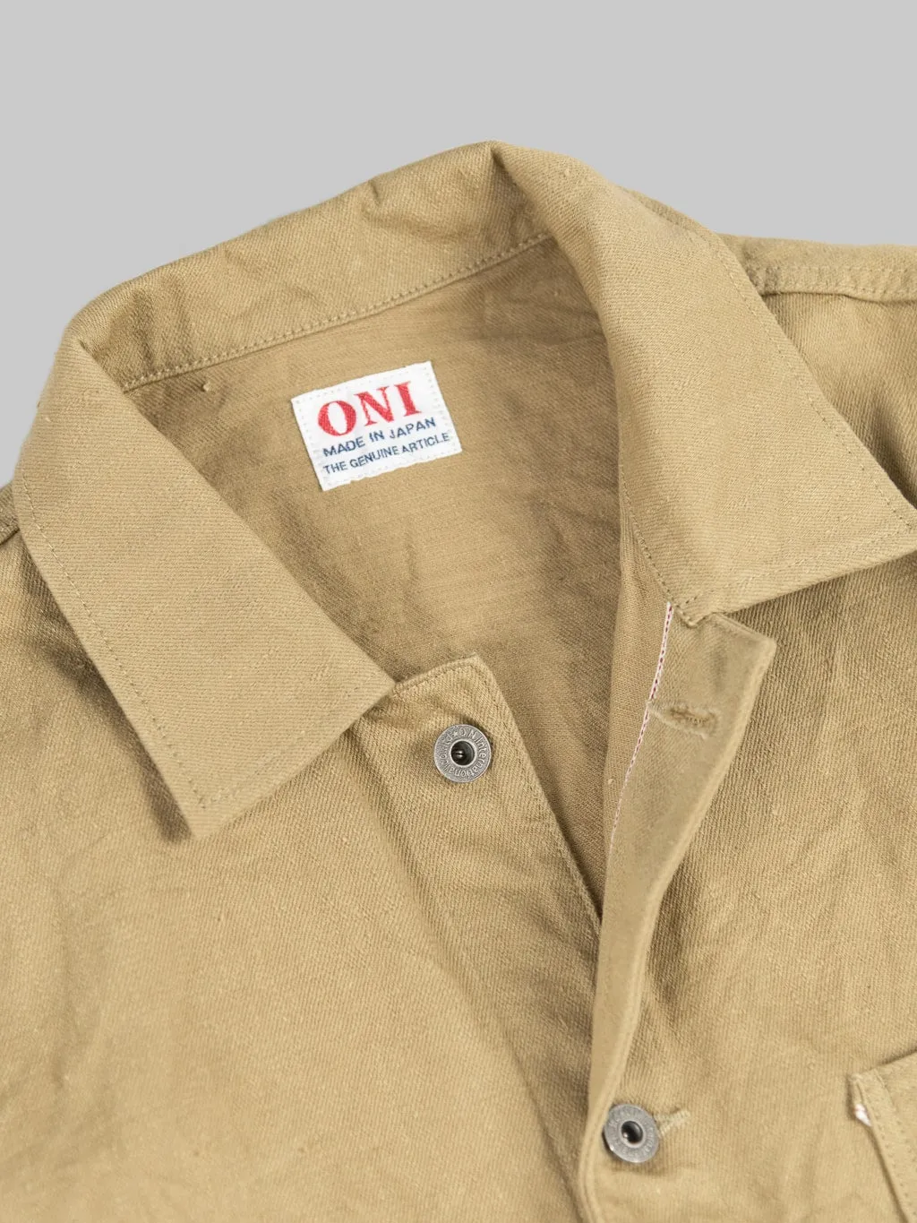 ONI Denim 03501-KHBESF "Super Low Tension Khaki-Beige" 12oz Coverall Jacket