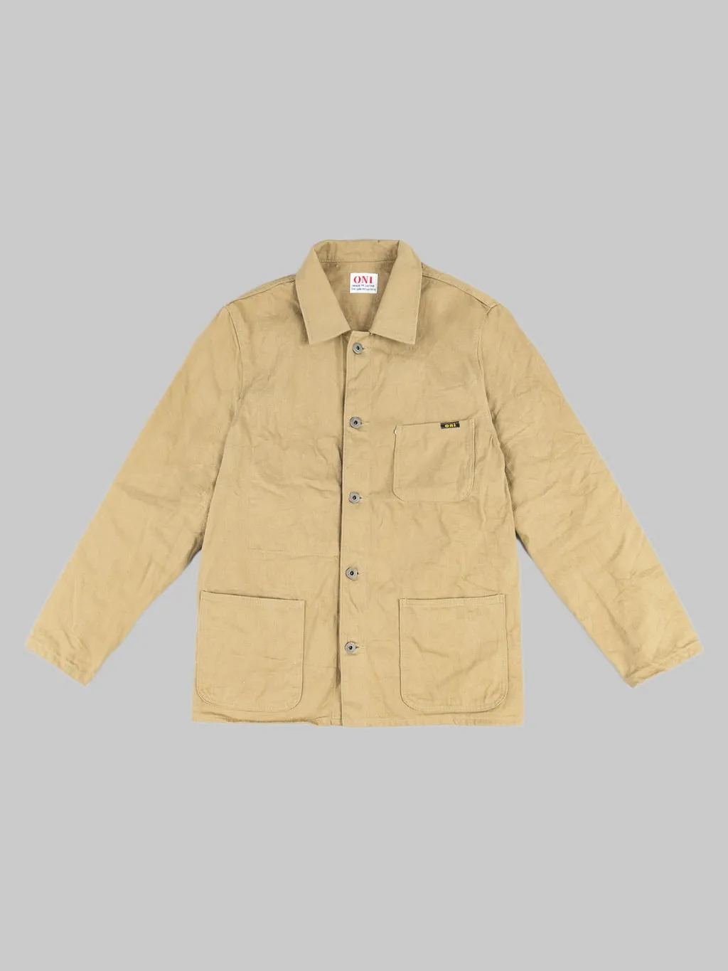 ONI Denim 03501-KHBESF "Super Low Tension Khaki-Beige" 12oz Coverall Jacket