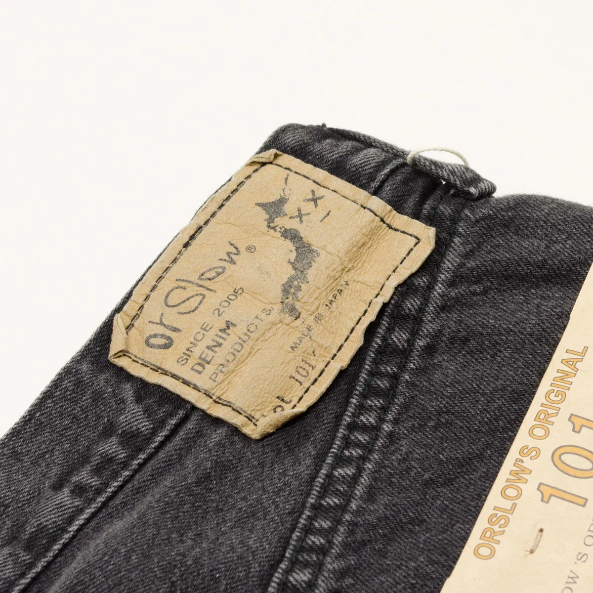 orSlow - 101 Dad's Fit Denim Pants - 90's Black Denim Stone Wash