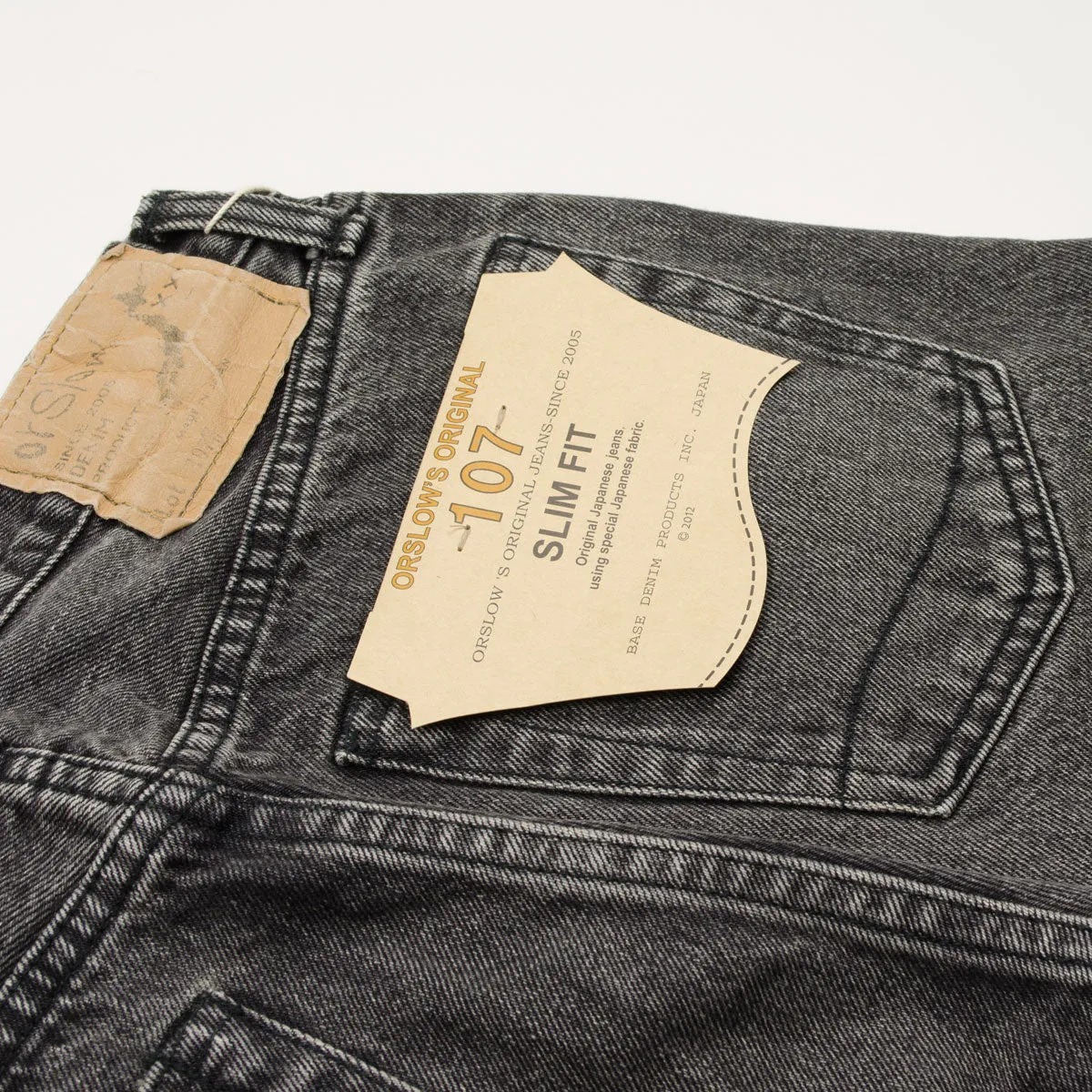 orSlow - Ivy Fit Denim 107 - 90's Black Denim Stone Wash