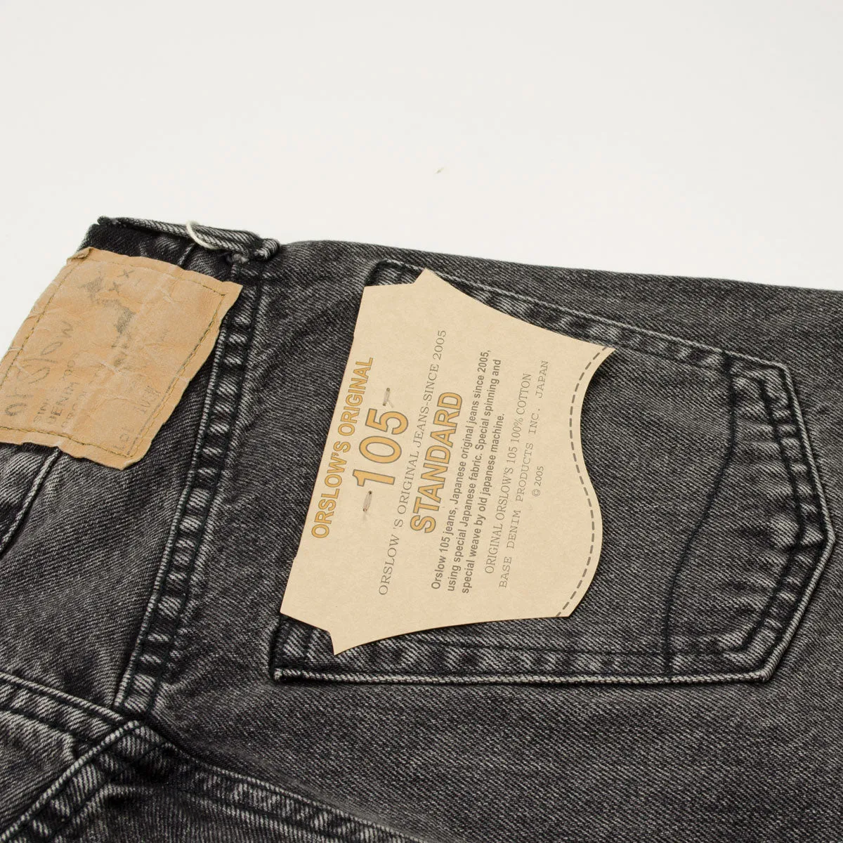 orSlow - Standard Denim 105 - 90's Black Denim Stone Wash