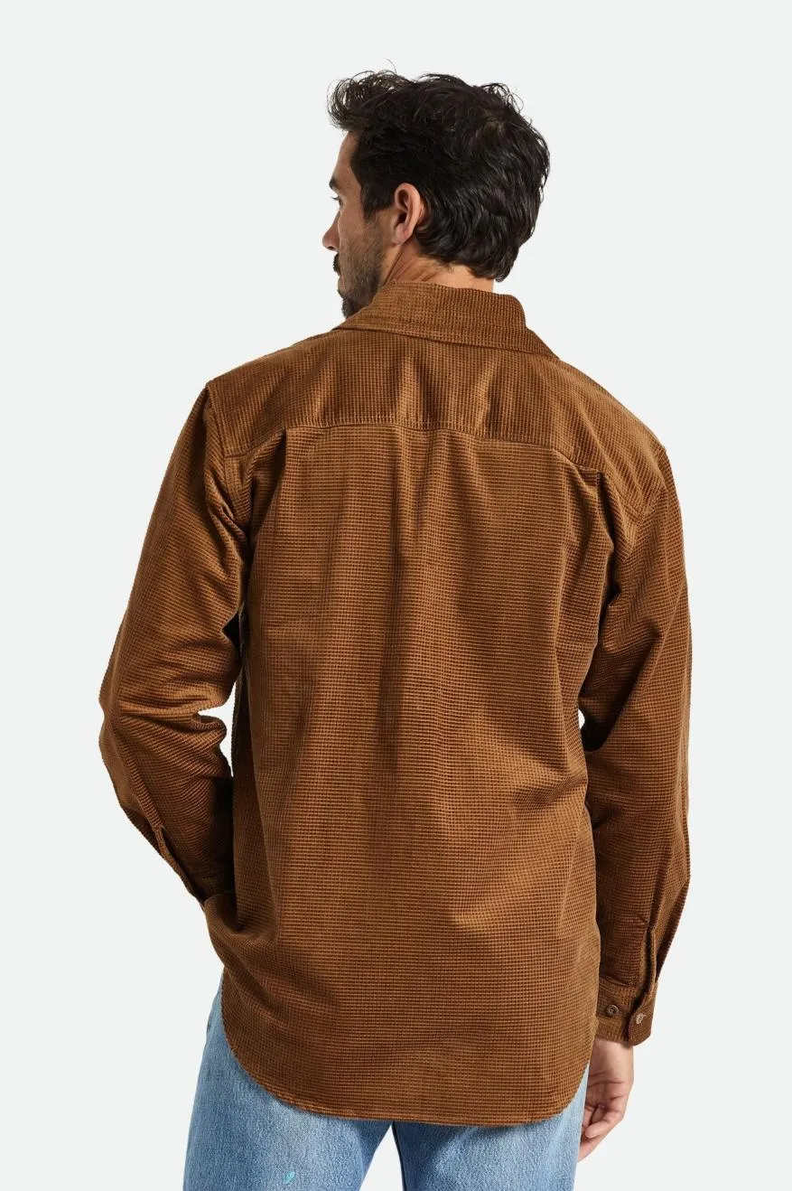 Porter Long Sleeve Waffle Corduroy Shirt - Bison Brown