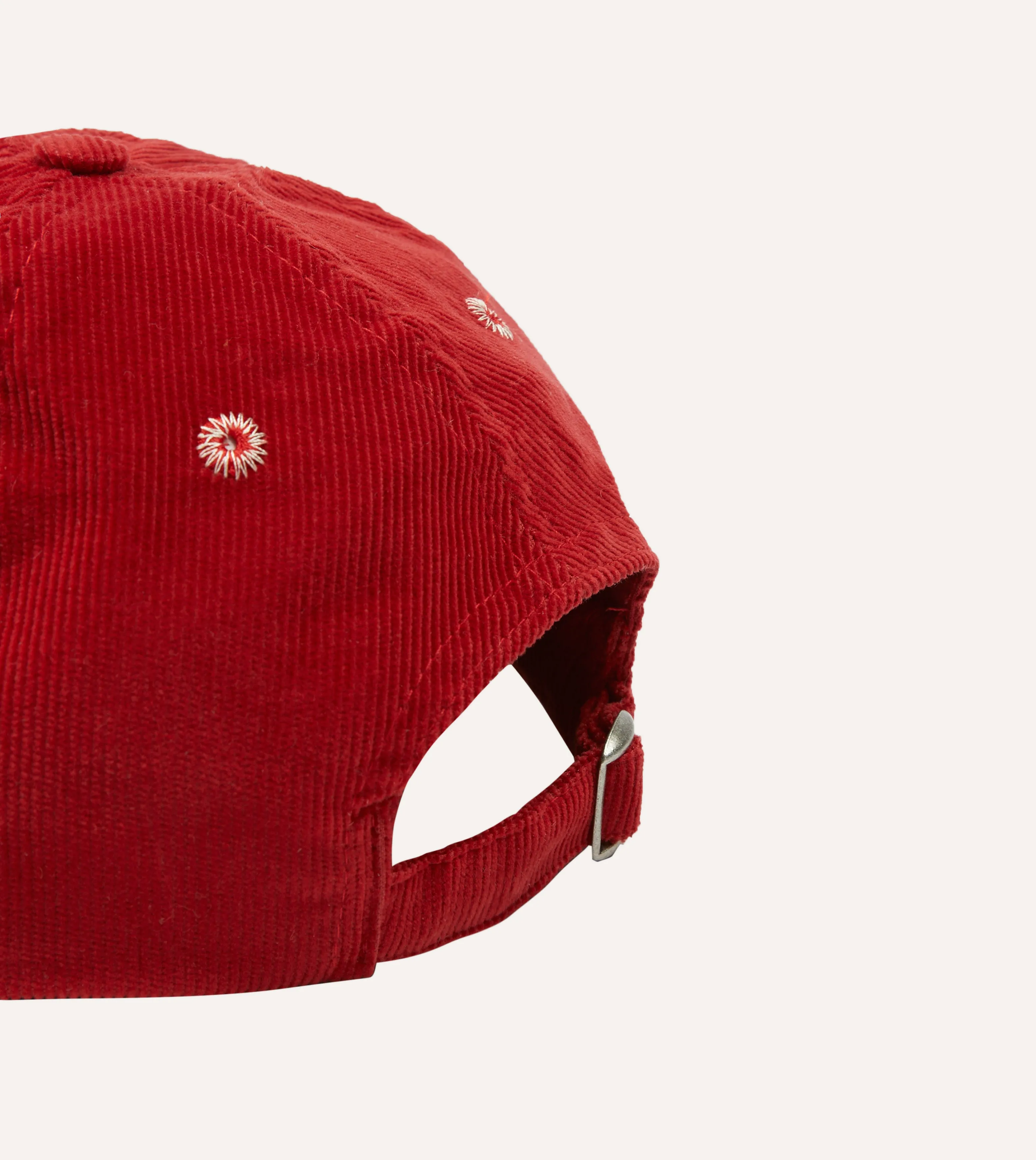 Red 'D' Emblem Cotton Corduroy Baseball Cap