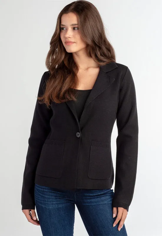 Red Haute - Knit Blazer Black