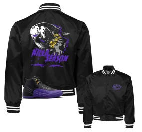 Retro 12 Field Purple Killa Season Varisity Jacket