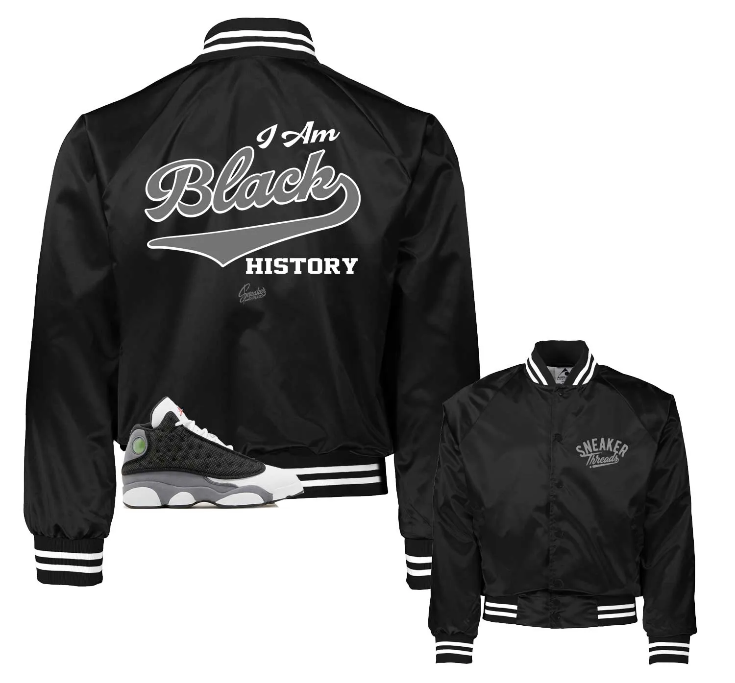 Retro 13 Black Flint I Am Satin Jacket