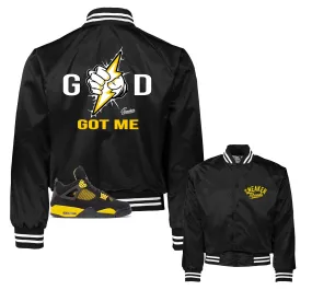 Retro 4 Thunder God Got Me Satin Jacket