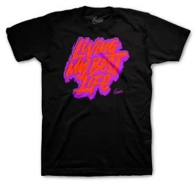 Retro 7 Black Gloss Shirt - Living Life - Black