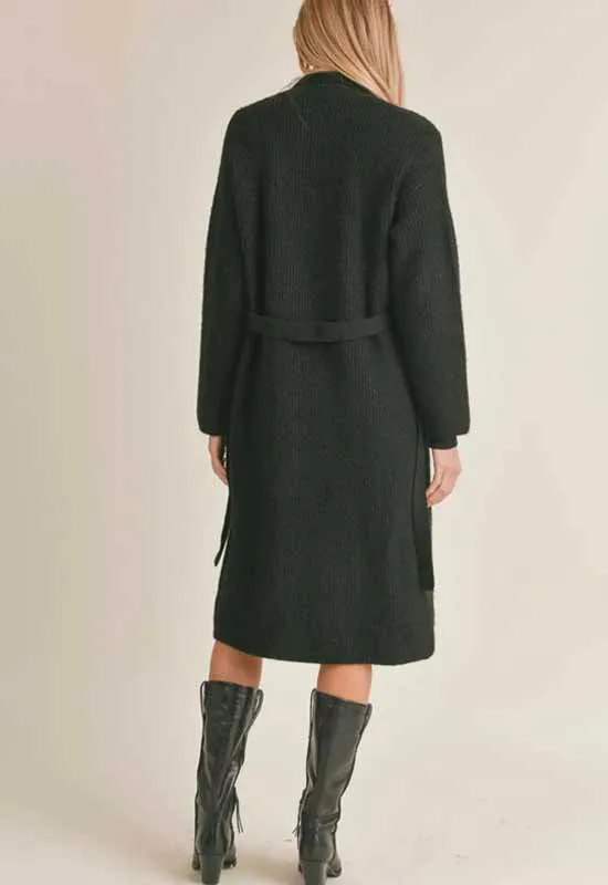 Sage The Label - Krissy Belted Sweater Duster Black