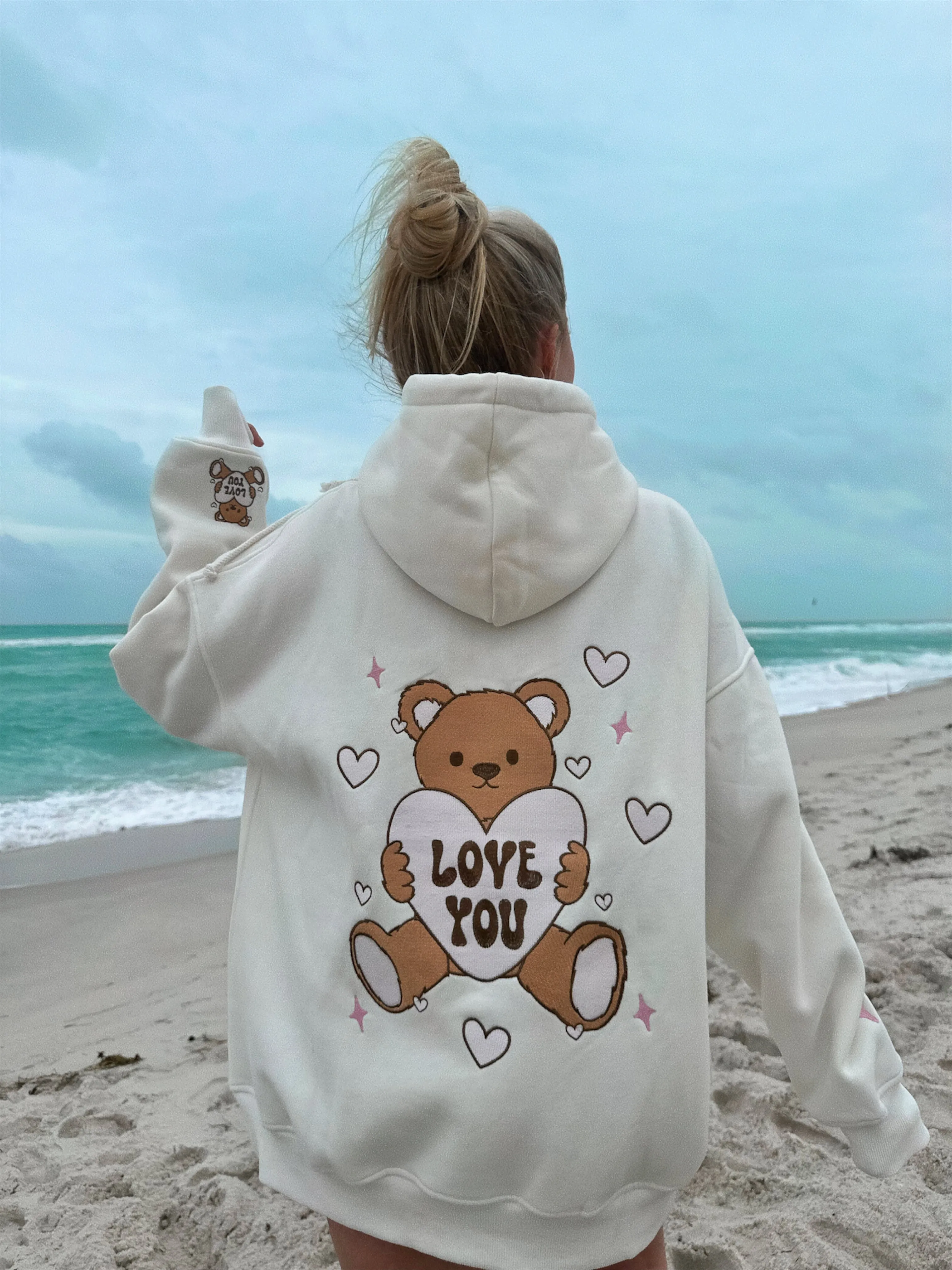 Teddy Bear Embroider Hoodie