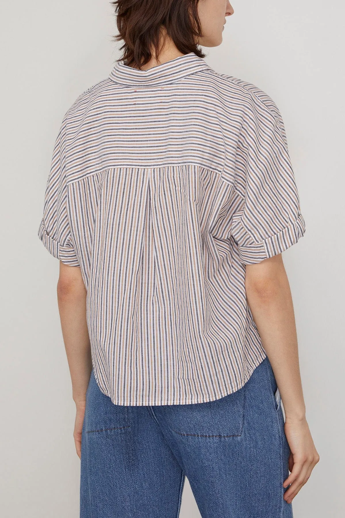 Teddy Shirt in Mocha Stripe