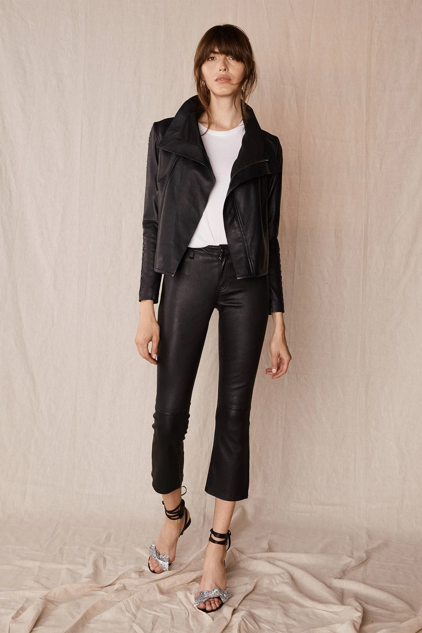 The Paddington Drape Jacket Black Leather