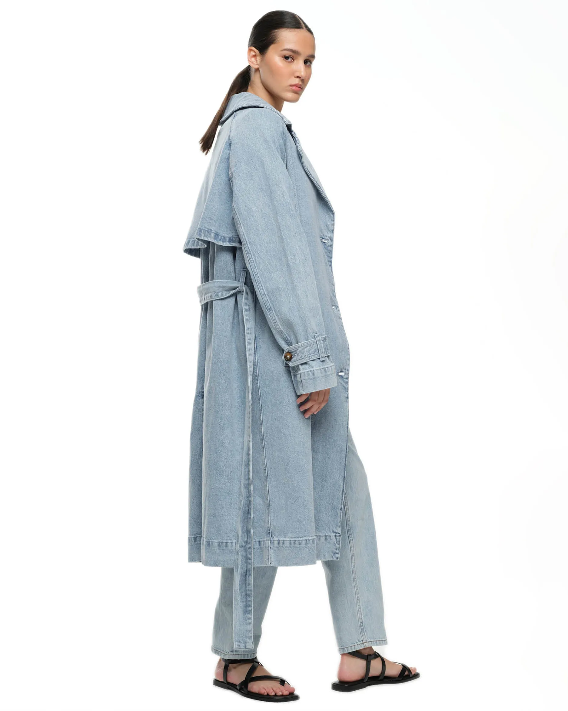 TRENCH COAT - FADED INDIGO