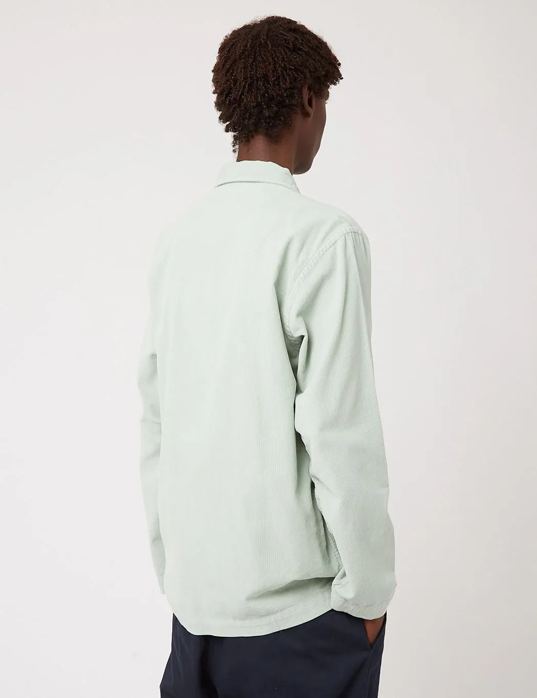 Universal Works Bakers Overshirt (Fine Corduroy) - Cool Green