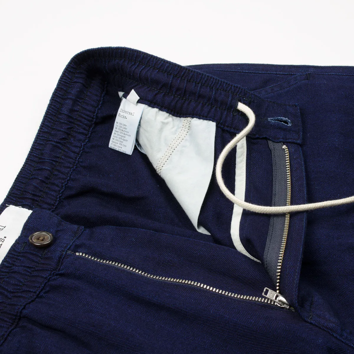 Universal Works - Track Trouser Herringbone Denim - Indigo