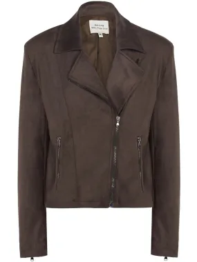 Vegan Suede Biker Jacket