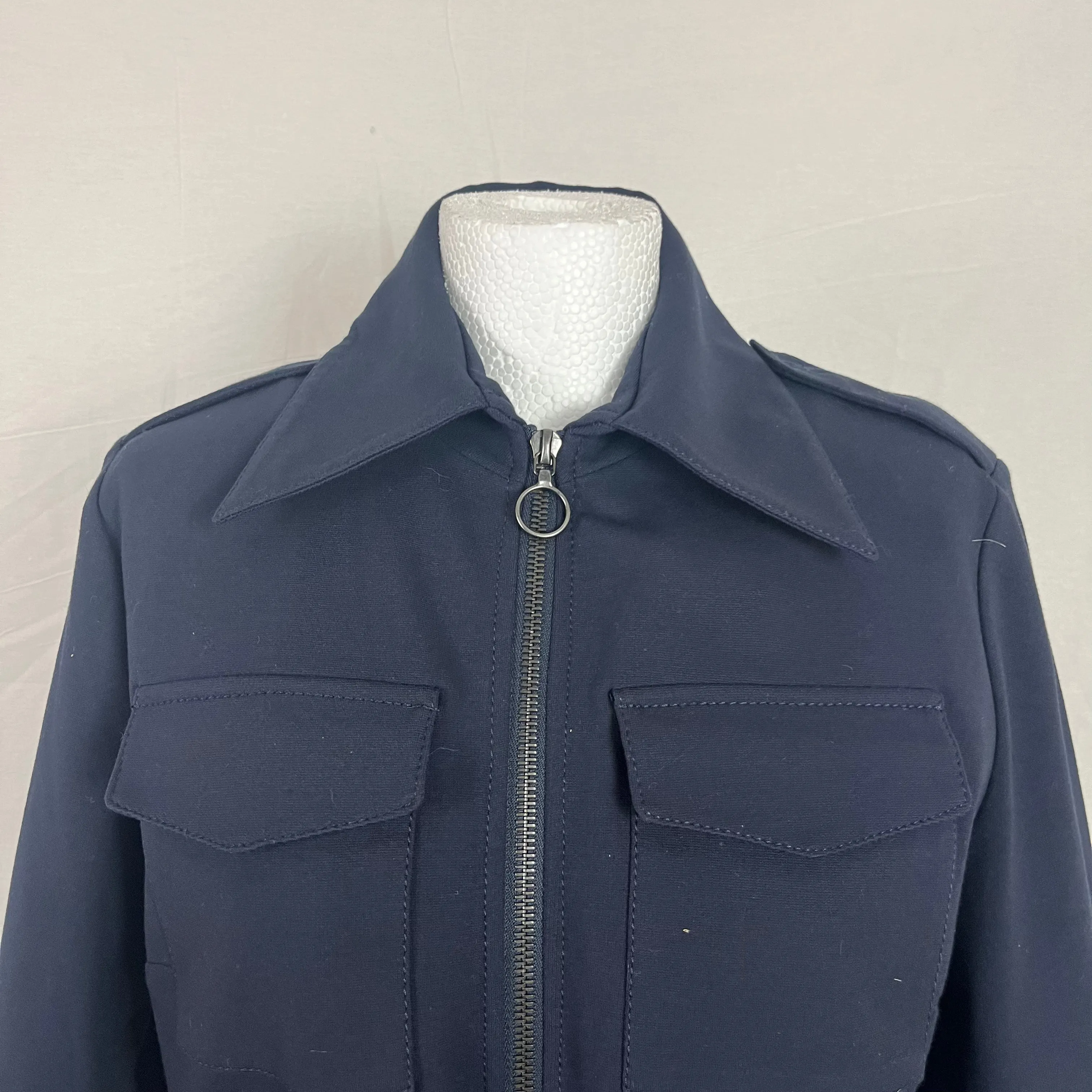 Victoria Beckham Navy Jersey Safari Jacket M