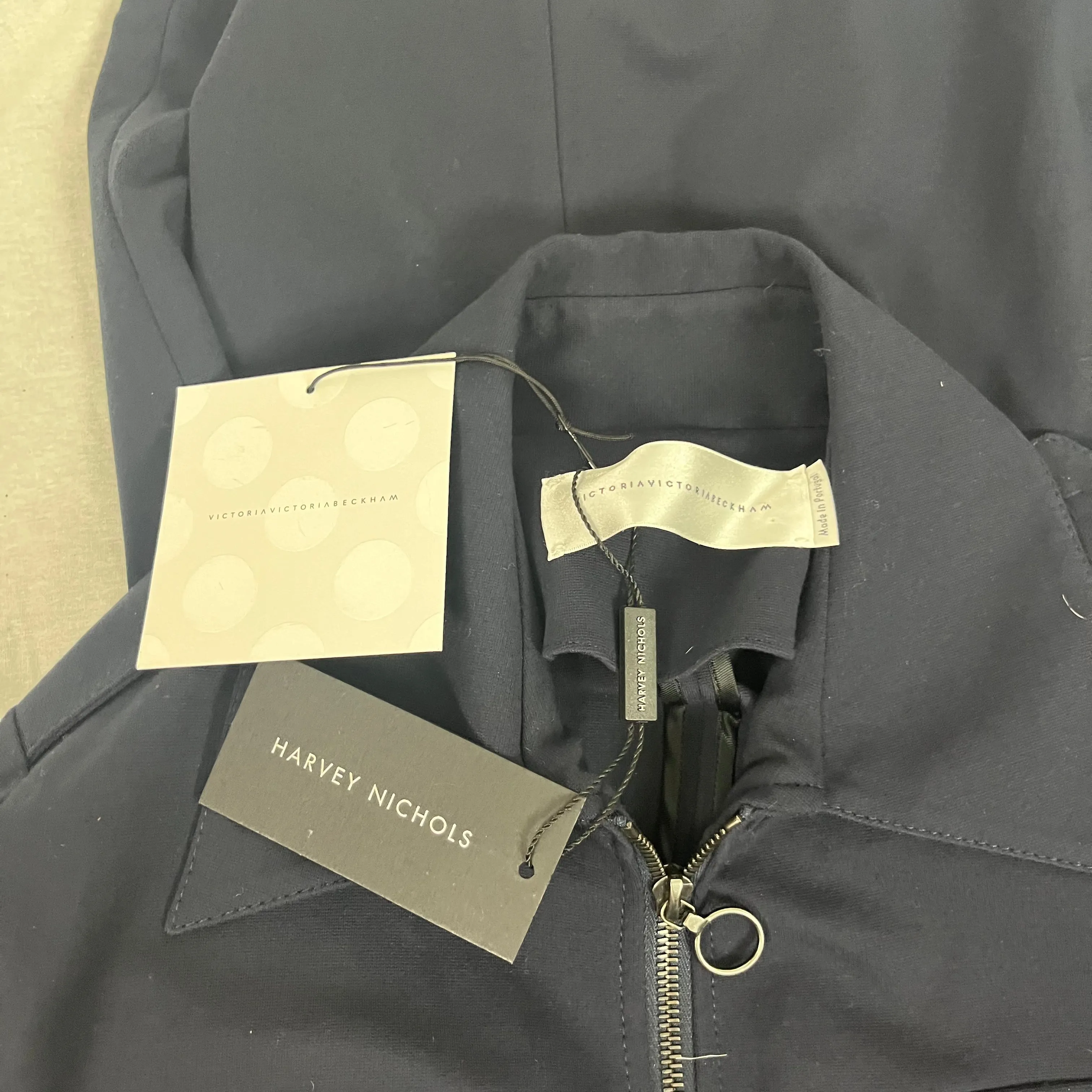 Victoria Beckham Navy Jersey Safari Jacket M