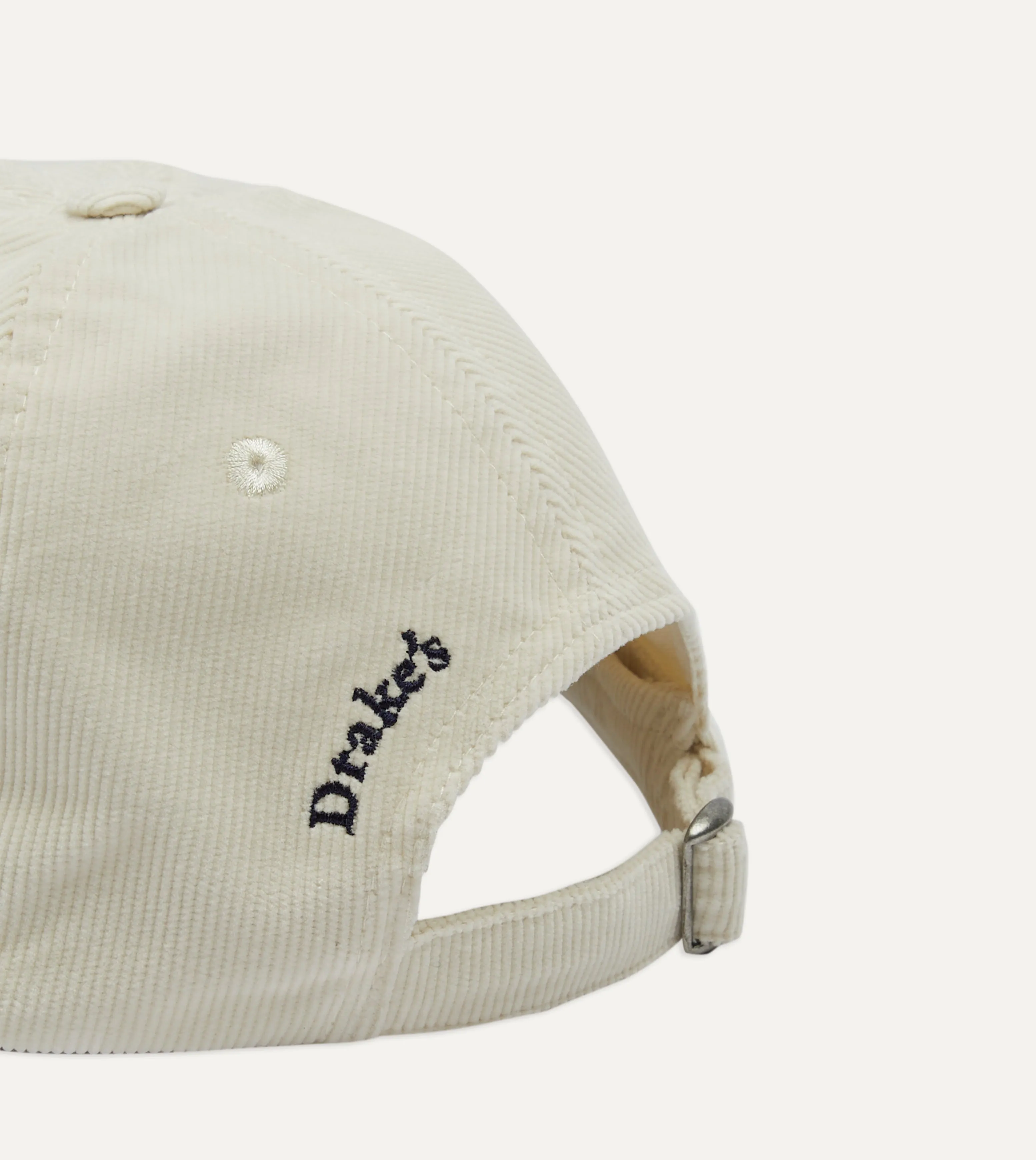 White 'D' Emblem Cotton Corduroy Baseball Cap