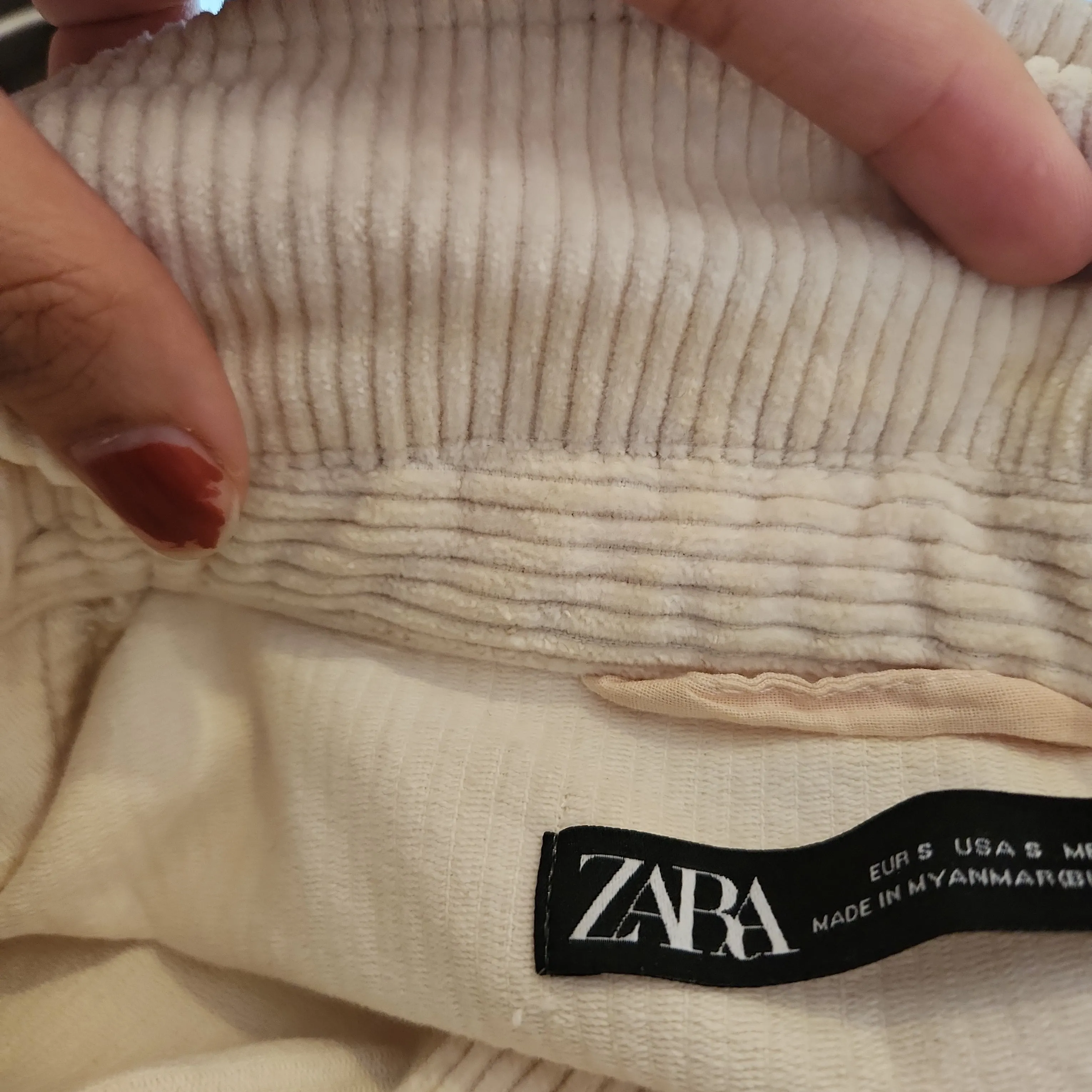 ZARA Cream Corduroy Shacket | Pre Loved |