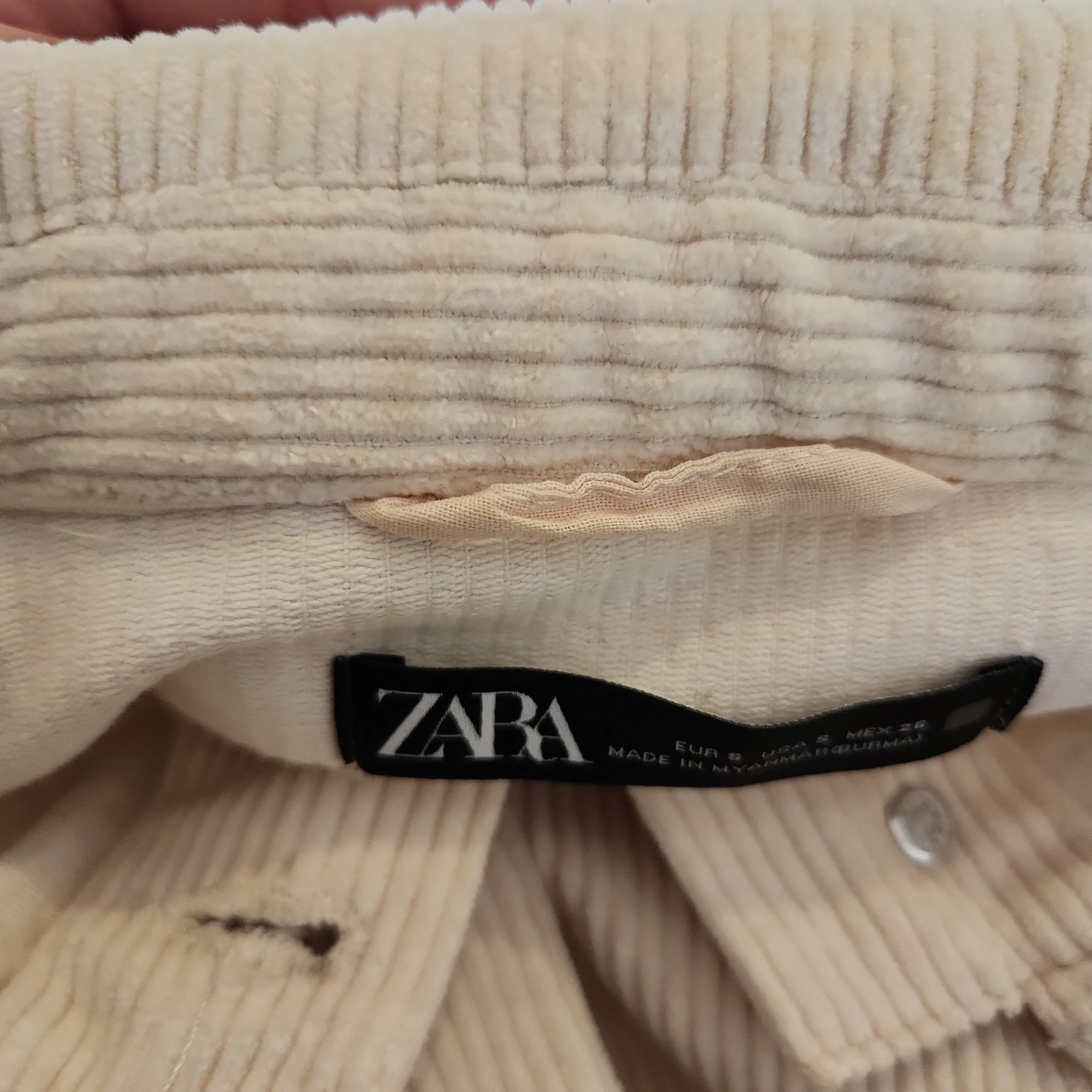 ZARA Cream Corduroy Shacket | Pre Loved |